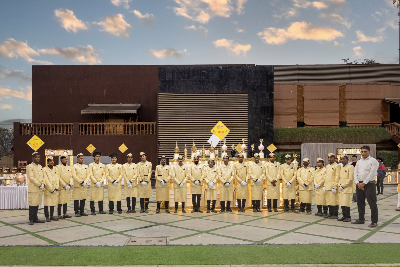 Atharva Catering professional uniformed staff team